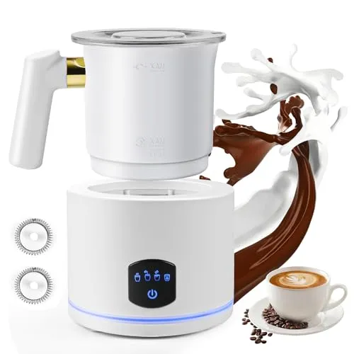 Milchaufschäumer Elektrisch 4 in 1 - Perfekter Milchschaum für Latte und Cappuccino - Automatischer Milchaufschäumer mit 4 Funktionen, 430ml Kapazität und spülmaschinenfest. Ideal für cremigen Milchschaum und heiße Getränke, ganz einfach auf Knopfdruck!