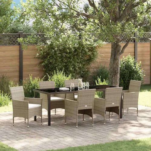 Maison Exclusive Garten Essgruppe 7-teilig Beige