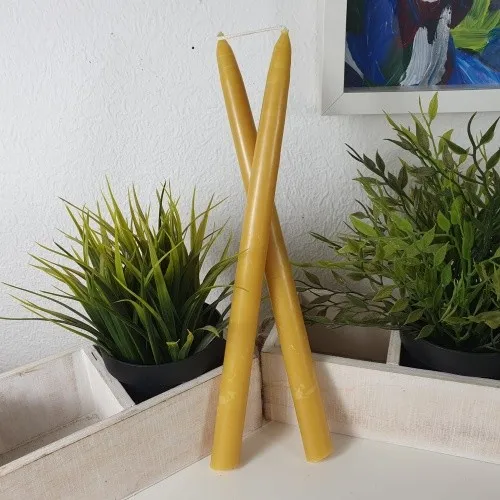 Bienenwachskerze Stabkerzen 2er Set ca 30 cm Tafelkerzen - Bienenwachs Stabkerze