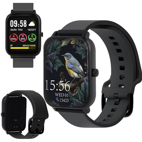 Forever Smartwatch ForeVigo 3 SW-320 - Schwarz - Smartwatch für Damen und Herren mit 1.7