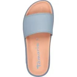 Pantolette TAMARIS Damen Gr. 40 - Hellblau mit Plateau - Stylische Pantolette von Tamaris aus Lederimitat, ideal für den Sommer. Mit 4 cm Plateauhöhe und praktischem Gummizug für optimalen Halt.