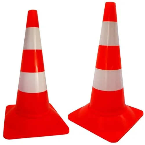 Stück Leitkegel 50 cm orange-weiß – Verkehrshut für sichere Absperrungen