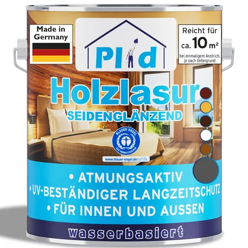 Holzlasur 0,75l Grau für ca. 10m² / Holzschutzlasur Lasur Holzschutz Innen/Außen