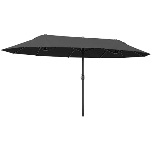 Outsunny Doppel-Sonnenschirm Schwarz 270x460 cm in schwarz von Outsunny