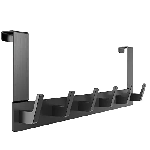 Türgarderobe mit 6 Haken - Türhaken Zum Einhängen - Kleiderhaken Tür für Badezimmer Türhakenleiste Moderne Türhänger - Handtuchhalter Tür Bad - Jackenhalter Tür