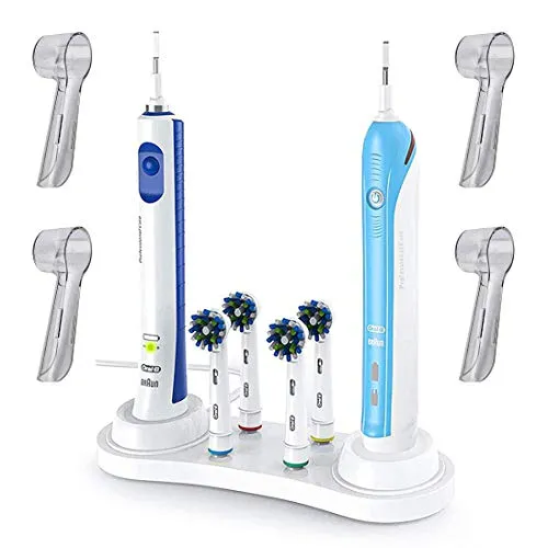 Ph Pro Heat Zahnbürstenhalter kompatible mit Oral B - Halterung für Elektrische Zahnbürste Inklusive 4 Zahnbürsten Schutzkappe, für eine bessere Organisation Ihres Badezimmers.