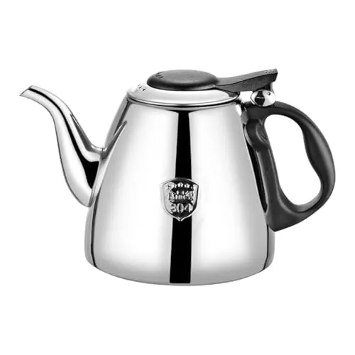 MAGT Teekanne Edelstahl, Induktion Teekessel Hitzebeständiger Griff Edelstahl Kaffeekanne 1,2 Liter Induktionsherd Wasserkessel mit Deckel (1.2L)