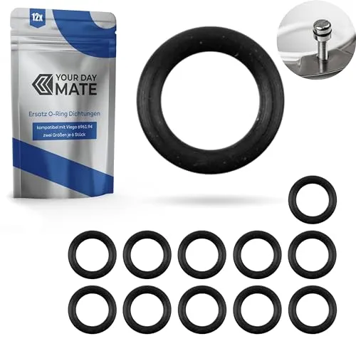 O-Ringe für Schraubenkopf-Satz, 12 Stück, je 6 x 8.3 x 5 und 9 x 6 mm, Dichtungsring kompatibel mit Viega Rotaplex, Tempoplex, Domoplex Schrauben, Dichtung für Modell 6961.94 Artikel 632 687, 632 694