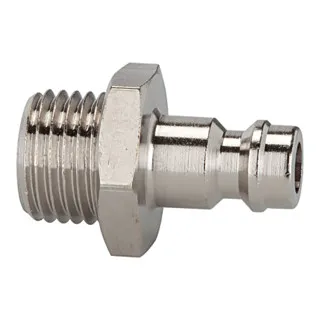 Riegler Nippel für Kupplungen NW 5, Messing vernickelt, G 3/8 AG