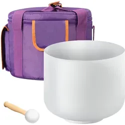 VEVOR Klangschale Kristall 20,3cm - Herzchakra-Klangschale mit Tragetasche - Esoterik - Perfekt zur Aktivierung des Herzchakras, aus 99,99 % reinem Kristall für tiefe Entspannung und Stressabbau. Ideal für Yoga und Meditation, praktisch und tragbar.