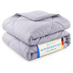 Sommerdecke 135x200 cm Flieder, leichtes Steppbett, Mikrofaser, atmungsaktiv, ohne Bettbezug nutzbar, Wärmeklasse 2, auch ideal für Reisen, Camping - Lila