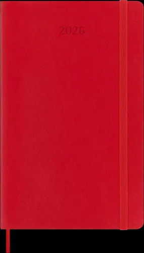 Moleskine Wochenplaner 2026 - Rot, Großformat 13x21 - Alben: 12 Monate Wochenlayout mit Platz für Notizen, ikonisches Design mit elastischem Verschluss und praktischen Planungswerkzeugen.