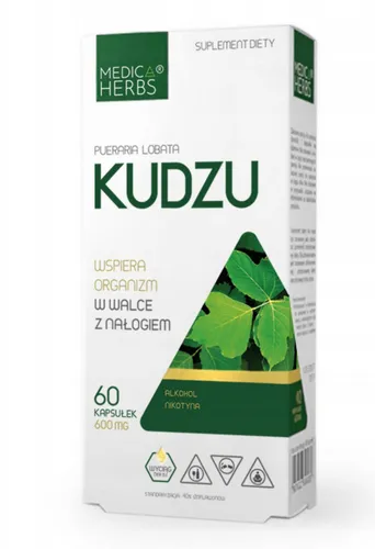 Medica Herbs Kudzu 600 mg - 60 Kapseln - Vitamine & Mineralien - Unterstützt das allgemeine Wohlbefinden mit hochwirksamen Inhaltsstoffen in praktischer Kapselform.