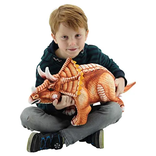 Sweety Toys 10844 Plüsch Dinosaurier Triceratops 62 cm - Kuscheliger Begleiter - Stofftier Triceratops in naturgetreuer Ausführung, aus hochwertigem Softplüsch, ideal für Kinder und Allergiker, Größe ca. 62 cm, antiallergisch und schwer entflammbar.