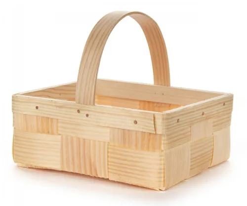 Holzkorb Spankorb + Henkel eckig natur NEU 16x7x13cm Osterkorb Geschenkspankorb