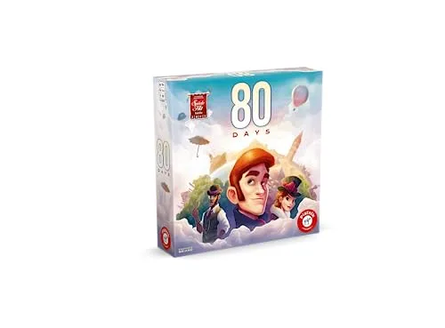 Piatnik 6683 - 80 Days Gesellschaftsspiel, aufregende Weltreise für 2-4 Spieler ab 10 Jahren, spannende Abenteuer und doppelseitiger Spielplan
