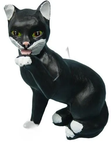 Design Katze Figur - Dekorative Skulptur für Ihr Zuhause - Elegante Katzenfigur aus robustem Kunststoff, 48 cm hoch. Ideal zur Verschönerung von Wohnzimmer, Schlafzimmer oder Flur. Ein stilvolles Deko-Highlight für jeden Katzenliebhaber.