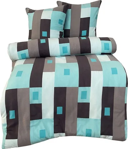 One Home Bettwäsche Winter Fleece 3-teilig, modern kariert in Blau - Kuschelige 3-teilige Bettwäsche aus 100% Polyester, ideal für kalte Nächte. Mit praktischen Reißverschlüssen und pflegeleicht, sorgt sie für ein gemütliches Schlafgefühl.