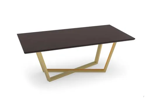 Luxus Esstisch Braun 208x104 cm mit X-Tischbeinen - Moderner Esstisch für den Innenbereich, aus hochwertigem Holz mit dunklem Holzton. Ideal für stilvolle Esszimmer, Maße: 208 x 104 x 75 cm, 2 Jahre Herstellergarantie.