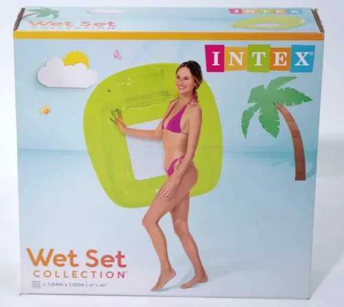 Intex Luftmatratze 56802NP Transparente Lounges - Luftmatratze für den Pool, ideal zum Relaxen und Entspannen. Erhältlich in 3 Farben, Auswahl erfolgt zufällig. Maße: 104 cm x 102 cm unaufgeblasen.