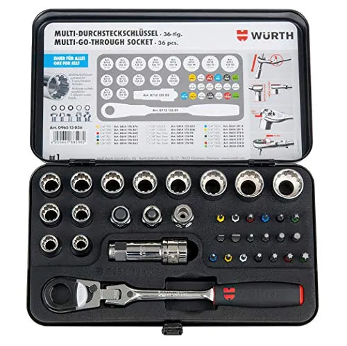 Würth Durchsteckschlüssel Set und Multiprofil Sortiment 36 Teile