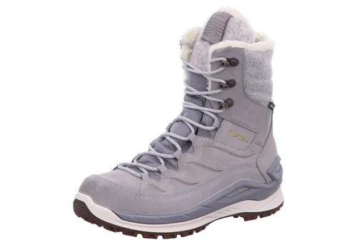 Lowa Calceta EVO GTX Winterstiefel für Damen, grau/ocker, Größe 42 (10) - Wanderschuhe mit wasserdichtem GORE-TEX und optimierter Dämpfung für höchsten Tragekomfort, ideal für kalte Tage im Freien.