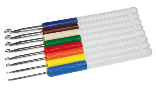 addi Colours Crochet Hook Set 9 Hooks (2.00-6.00mm) - Häkelnadeln Set mit 9 Comfort-Grip-Häkelnadeln in verschiedenen Farben, ideal für stundenlangen Komfort und präzises Arbeiten.