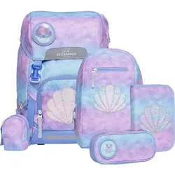 Beckmann Schulranzen Classic Set 6-teilig 22L Seashell flieder - Praktischer Schulranzen mit großem Hauptfach für optimale Organisation. Komfortable, gepolsterte Schulterträger und strapazierfähiges Material garantieren Langlebigkeit und Tragekomfort für Schule und Freizeit.