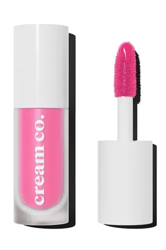 cream co. Glow Tint für Lippen, Wangen und Augen, feuchtigkeitsspendend mit 5 Hyaluronsäuretypen, Peptiden und Ceramiden, langanhaltend, 5 ml G | Strahlendes Pink - 5 ML
