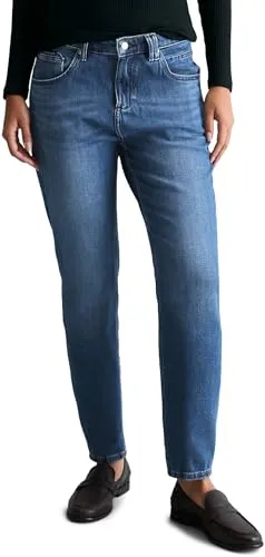 Marc O'Polo Denim Damen Jeanshose Boyfriend Fit Tapered Leg, Blau (Dark Blue Multi 10), W27/L30 - Vielseitige Boyfriend Jeans mit Tapered Leg für optimalen Tragekomfort. Der klassische Five-Pocket-Style und der Stretch-Anteil sorgen für eine schmeichelnde Passform und Bewegungsfreiheit – ideal für jeden Anlass.
