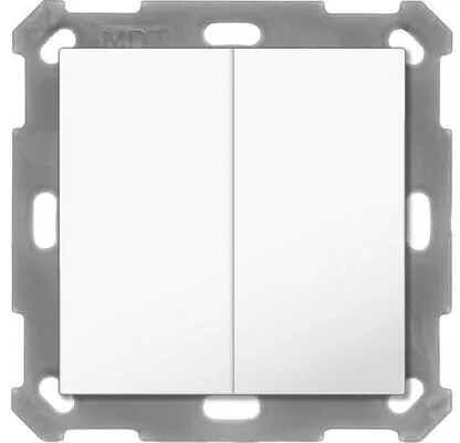 1St. MDT Taster Light Basic BE-TAL55B2.01 - reinweiß glänzend mit Busankoppler, ideal für modernes Smart Home und einfache Steuerung