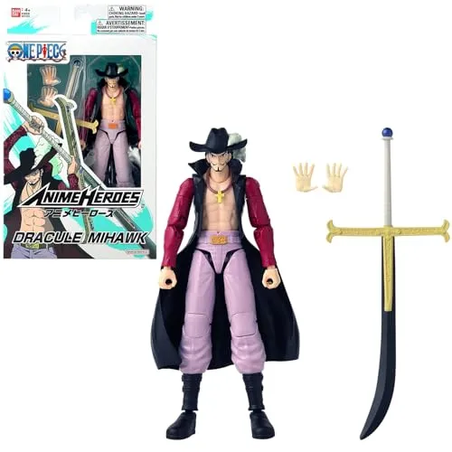 BANDAI Anime Heroes One Piece Dracule Mihawk Figur 17 cm von Bandai Namco