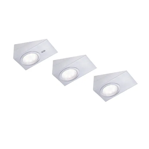 LED Unterbauleuchte 3-flammig, modern und stahl - Lampen: Elegante LED Unterbauleuchte in keilförmigem Design sorgt für warmweißes Licht und einfache Handsteuerung für angenehme Ausleuchtung in Ihrer Küche.