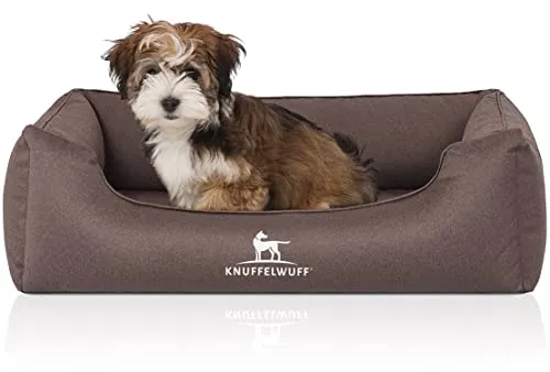 Knuffelwuff Tierbett Hundebett Leon, Orthopädisch mit Memory Foam - Tierbetten – Orthopädisches Hundebett mit Memory Foam für gesunden Schlaf, eleganter wasserabweisender Stoff und abnehmbarer Bezug, ideal für alle Hunderassen.