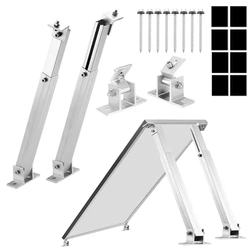 Verstellbare Solarmodul Halterung für Balkonkraftwerk - 15°-30° - Dach- & Bodenhalterungen Solarmodule, aus robustem Aluminium mit Edelstahlbefestigungen, ideal für flexible Montage auf Flachdächern.