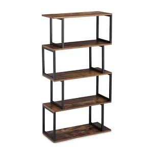 relaxdays Beistellregal braun/schwarz 73 x 30 x 136 cm – Praktischer Ordnungshelfer - Büroregal mit 4 stabilen Fachböden, ideal für übersichtliche Aufbewahrung. Robuste Lackierung sorgt für Langlebigkeit und Pflegeleichtigkeit.