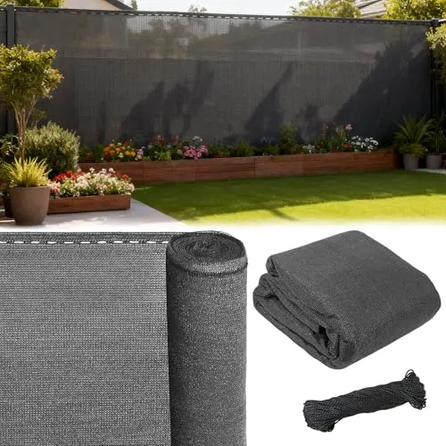 BB Sport Sichtschutz 1m x 5m Grey Zaunblende 150 g/m² Schattiernetz Tennisblende inkl. Nylonkordel UV-resistent reißfest windfest 7 Jahre Garantie auf Material*
