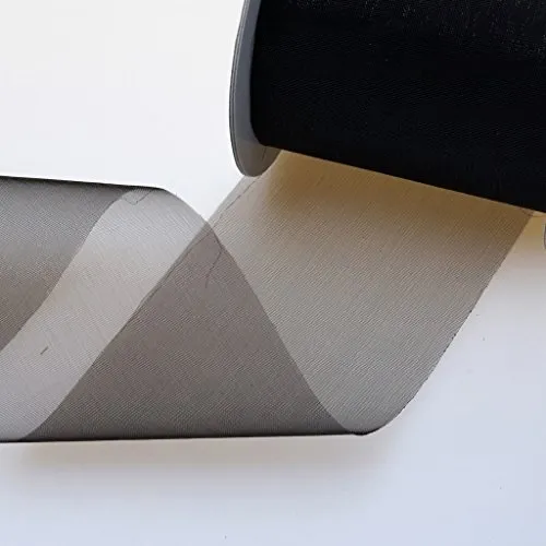 Deko AS GmbH Kristallorganza schwarz - 70 mm breit - Rolle 25 Meter - 40070 90-R 70