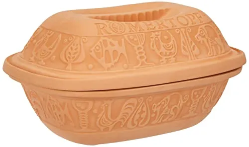 ROEMERTOPF Bräter Klassiker 3 Liter - Römertöpfe für bis zu 4 Personen, ideal zum schonenden Dämpfen von Lebensmitteln. Traditionelles Design mit praktischem Griff zur Einhandbedienung.