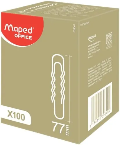 Maped Aktenklammern vernickelt 77 mm gewellt 100 Stück