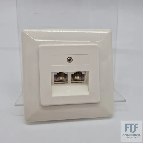 InLine 69989C ISDN Anschlussdose, 2x RJ45 Buchse, Unterputz, Schraubanschluss 2x