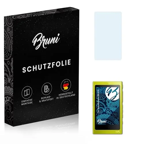 Bruni Schutzfolie kompatibel mit Sony Walkman NW-A35 Folie, glasklare Displayschutzfolie (2X)