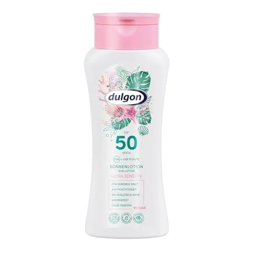dulgon Sonnenlotion Ultra Sensitiv LSF 50 200ml - Sonnencreme ohne Octocrylene - Schutz vor UVA & UVB - Sonnencreme 50 wasserfest, vegan & mikroplastikfrei - Sonnenschutz Creme 50, Sonnenschutz 50