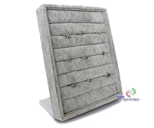 Yudu Ringständer Ringaufsteller Ringdisplay Reihen Ringhalter schmuckständer (grau)