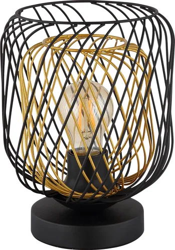 Tischleuchte Metall-Geflecht Schwarz - Moderne Tischlampe aus schwarzem Metallgeflecht, ideal für stilvolle Akzente im Wohnraum. Mit praktischem Wippschalter und E27-Fassung für individuelle Lichtgestaltung.