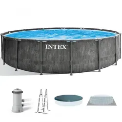 Intex 15FT X 48IN GREYWOOD Prism Frame Premium Pool Set