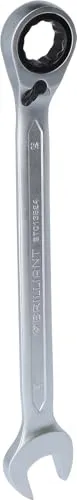 BRILLIANT TOOLS BT013824 Ratschenringschlüssel, umschaltbar 24 mm [Powered by KS TOOLS]