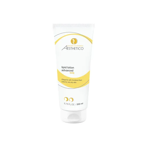 AESTHETICO Lipid Lotion Advanced Body 200 ml - Körperlotion für sehr trockene Haut, angereichert mit 3 % Urea und Hyaluronsäure für intensive Feuchtigkeit und geschmeidige Haut. Beruhigt Spannungsgefühle und schützt vor Austrocknung.