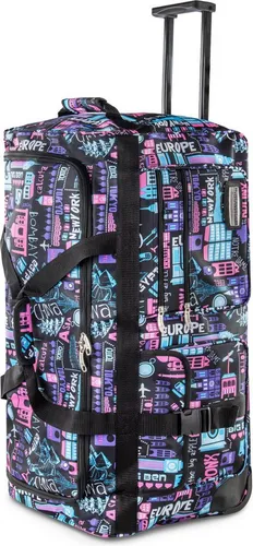 normani Reisetasche Reisetasche mit 3 Rollen 80 Liter, Trolley mit leichtläufigen Rollen