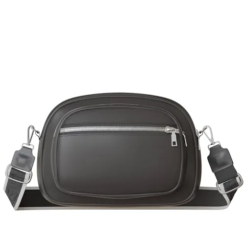 KMISSO Damen Umhängetasche Crossbody Vegan Kompakt Praktisch 30631 Black